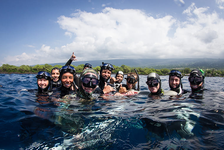 two divers underwater