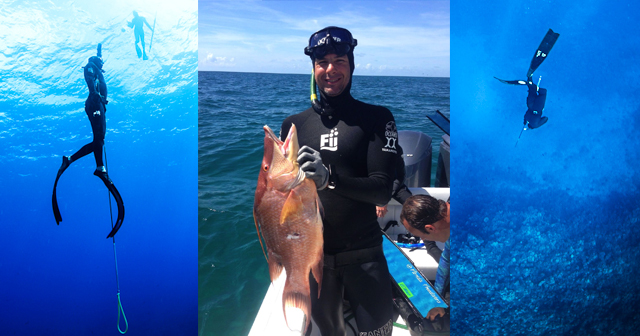 two divers under water